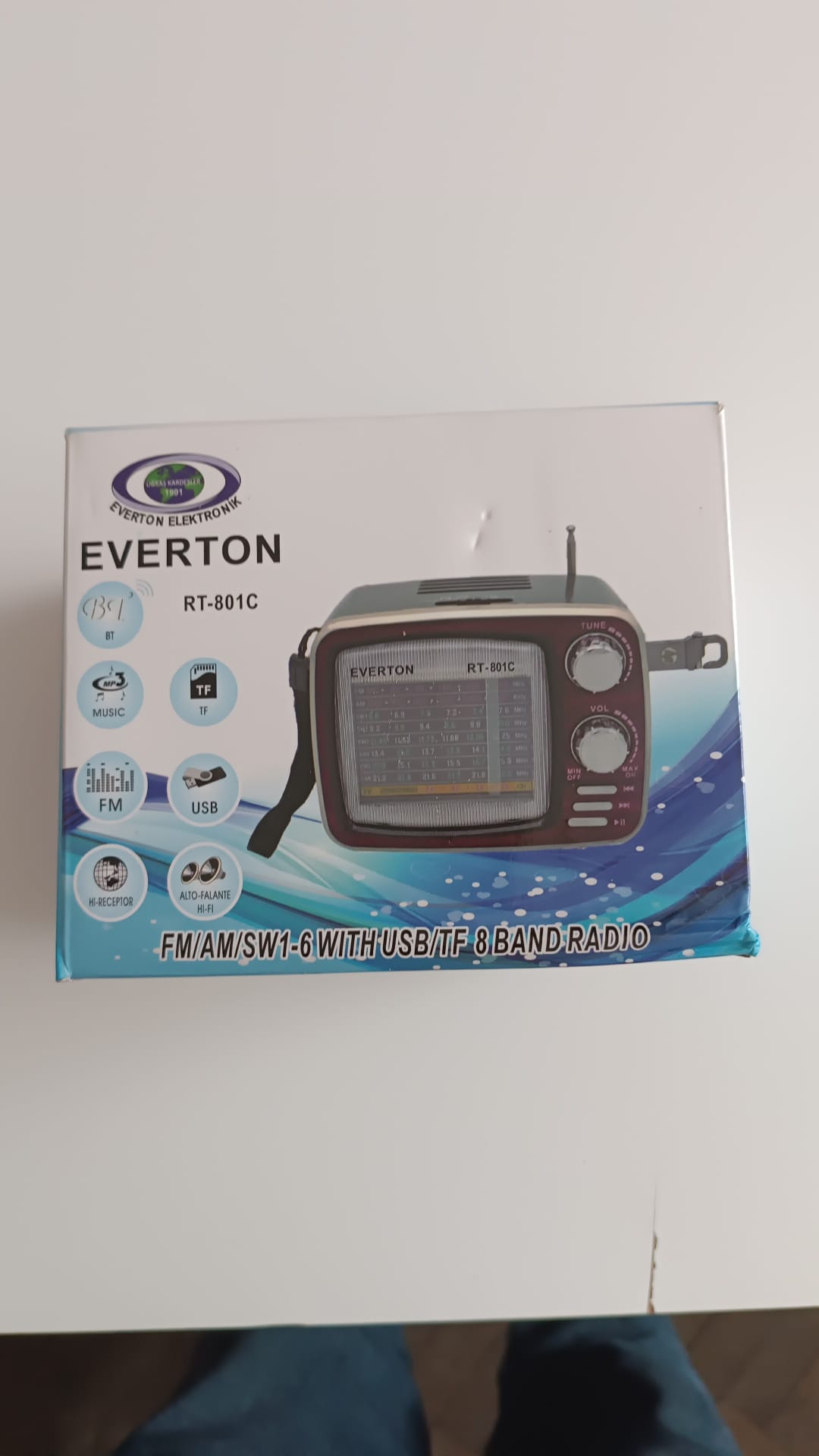 Everton RT-801 Bluetooth Nostaljik Şarjlı 6-8 Band USB SD Aux MP3 Çalar Radyo